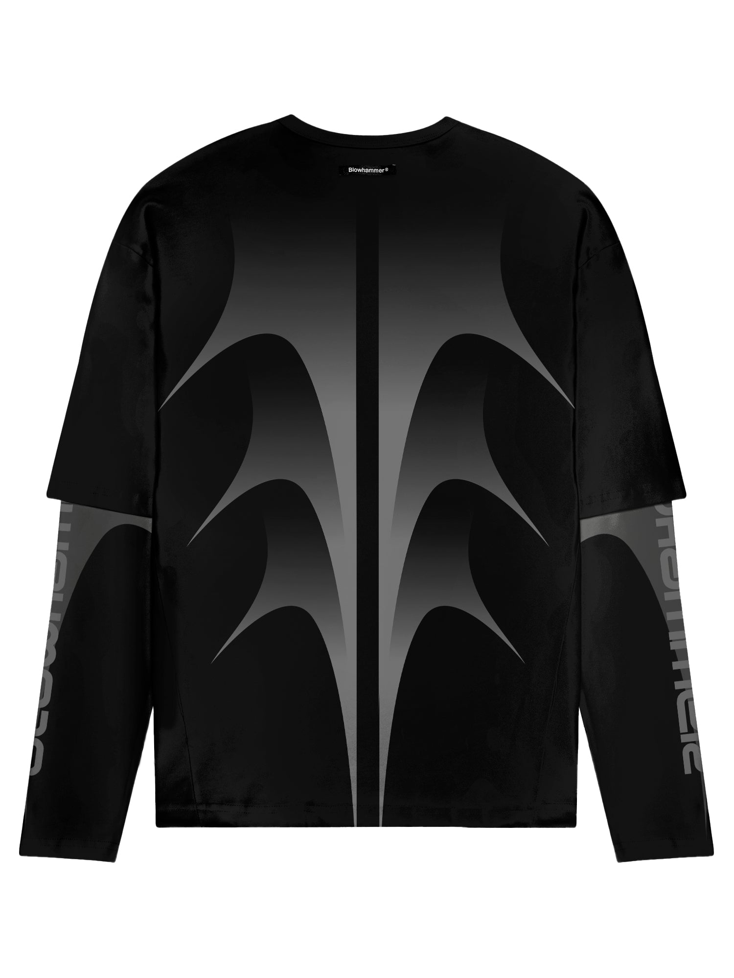 Schwarzes Langarmshirt Shaped Black, Rückansicht, color_black